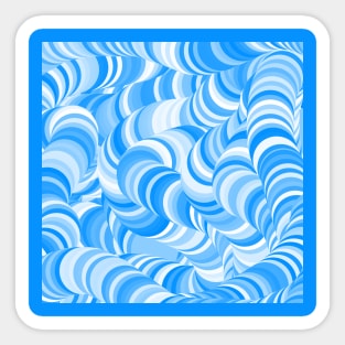 White Blue Swirl Coil Abstract Pattern Sticker